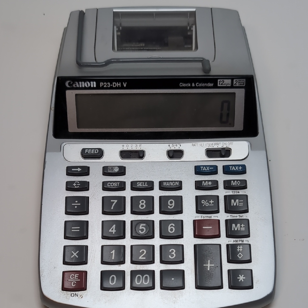 Canon P23-DH V Silver and Black Calculator